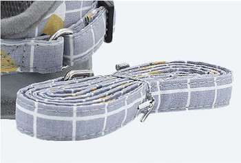 Grey Check Dog Vest Harness & Lead Set