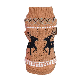 Brown Deer Festive Knitted Dog Jumper