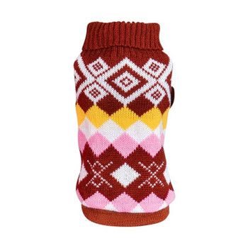 Brown Diamond Festive Knitted Dog Jumper Brown Diamond Festive Knitted Dog Jumper