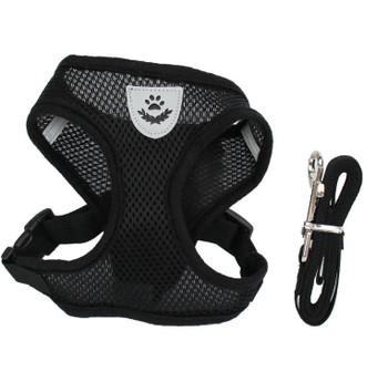 Black Sports Dog Harness & Lead Set