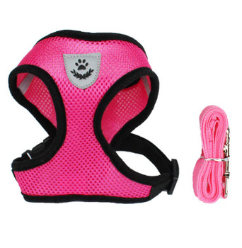 Bright Pink Sports Dog Harness & Lead Set