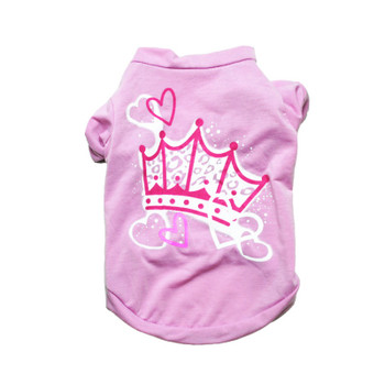 Pink Crown Hearts Dog T-Shirt