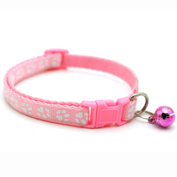 Small Pink Pawprint Nylon Dog Collar & Lead Set