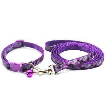 Small Purple Camouflage Nylon Dog Collar & Lead Set