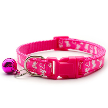 Small Pink White Bone Nylon Dog Collar