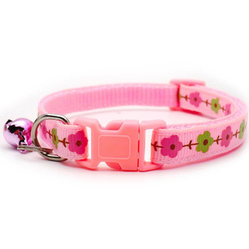 Small Pink Floral Nylon Dog Collar