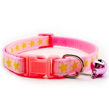 Small Pink Star Nylon Dog Collar