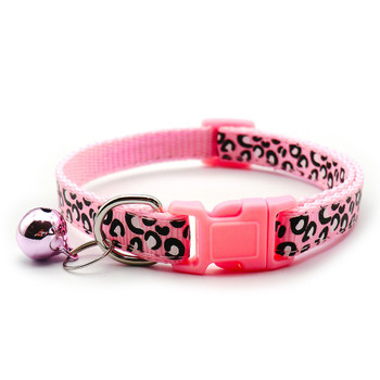 Small Pink Leopard Print Nylon Dog Collar & Lead Set