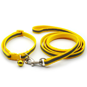 Small Yellow Reflective Nylon Dog Collar & Lead Set