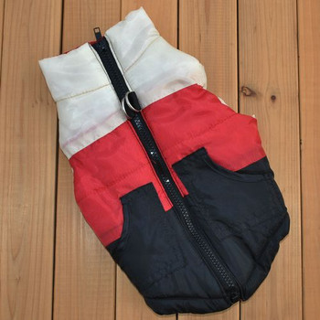 Black/Red/White Dog Puffer Vest