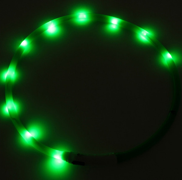 Green USB Rechargeable LED Dog Collar