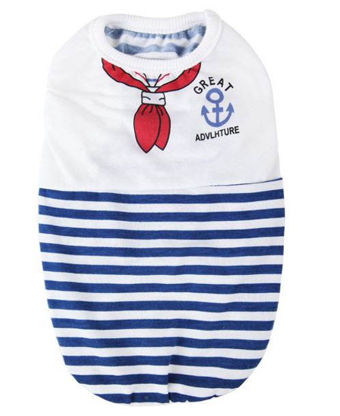 Blue Striped Sailor Dog Vest