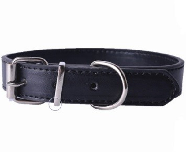 Black PU Leather Effect Dog Collar