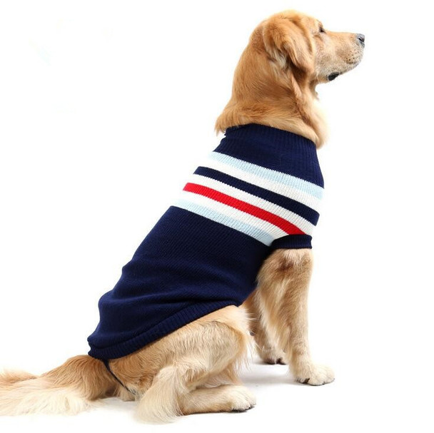 Large Blue Stripe Knitted Dog Jumper