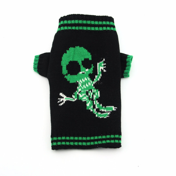 Black Green Alien Knitted Dog Jumper