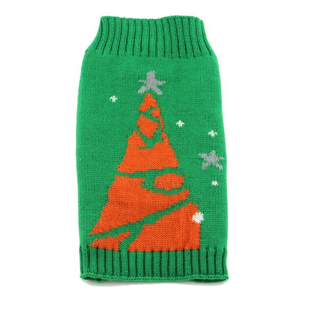 Green Christmas Tree Knitted Dog Jumper