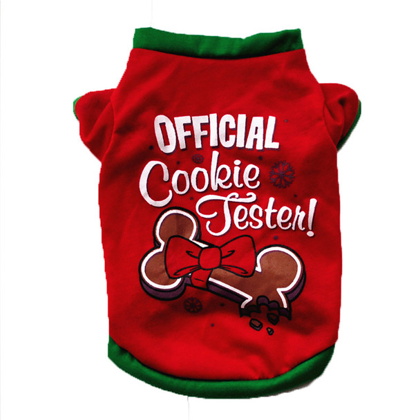 Red Official Cookie Tester Christmas Dog T-Shirt