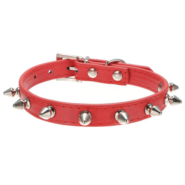 Red Spike Dog Collar