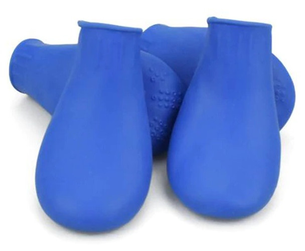 Blue Rubber Waterproof Dog Boots