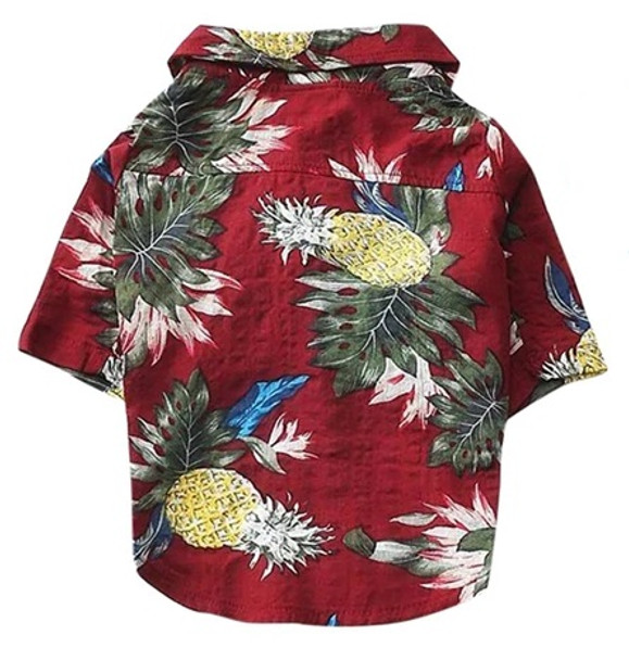 Dark Red Pineapple Dog Hawaiian Shirt