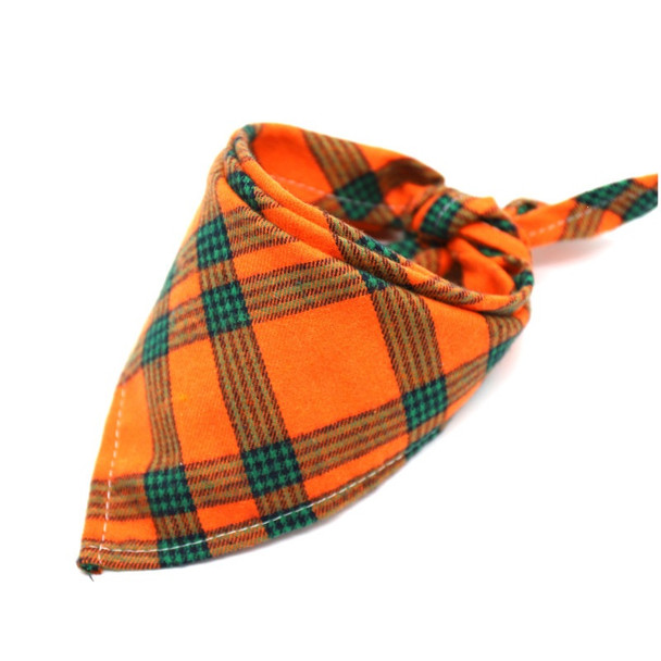 green plaid dog bandana