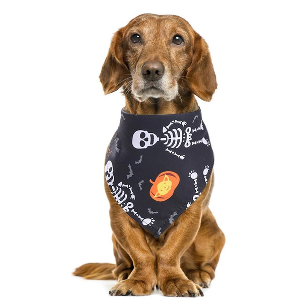 Black Spooky Halloween Dog Bandana