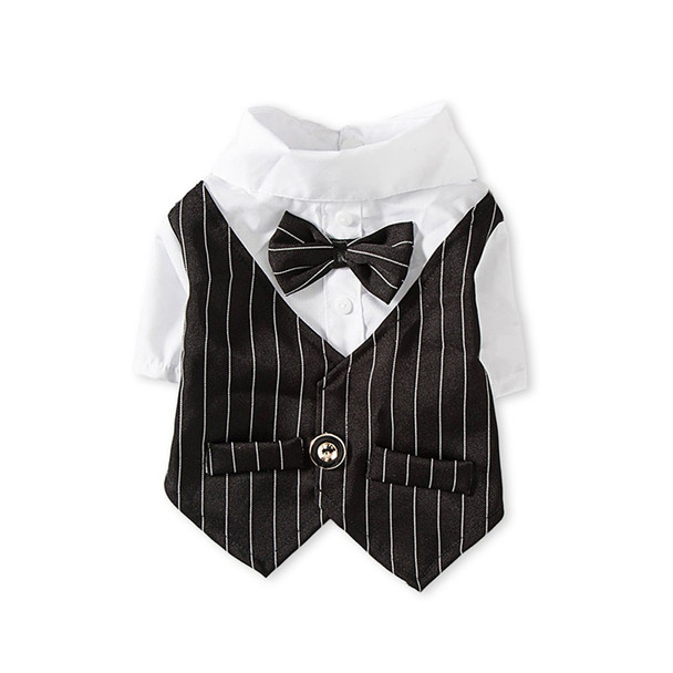 Black Pinstripe Dog Tuxedo Shirt