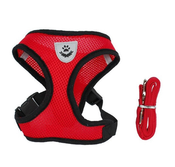 Red Sports Dog Harness & Lead Set