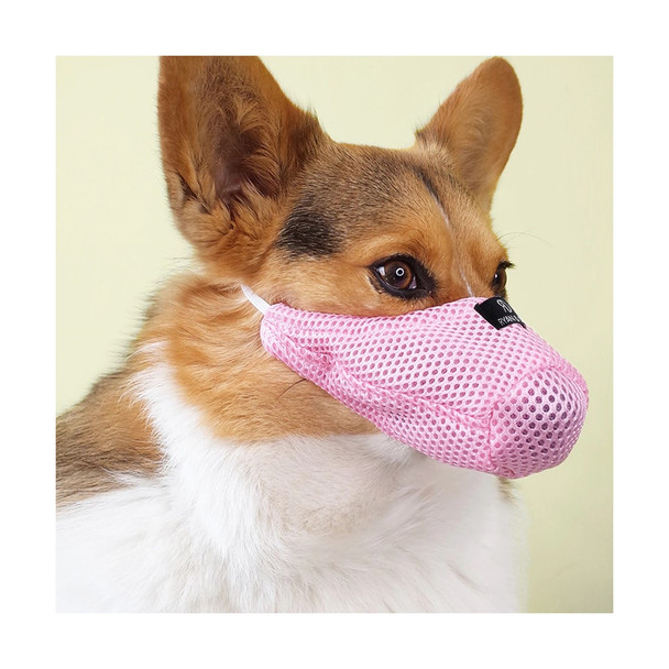 Pink Soft Mesh Dog Muzzle