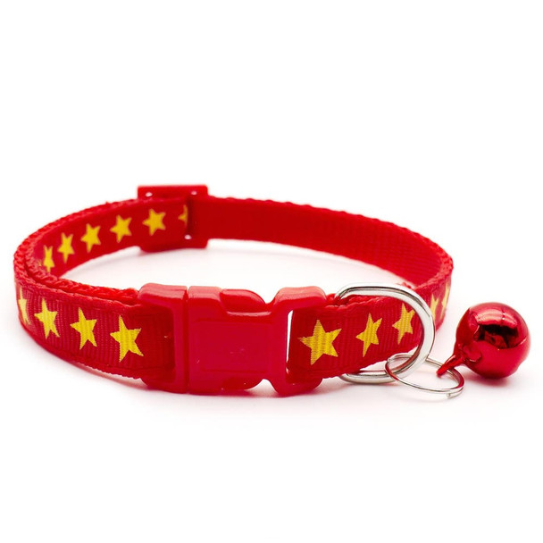 Small Red Star Nylon Dog Collar