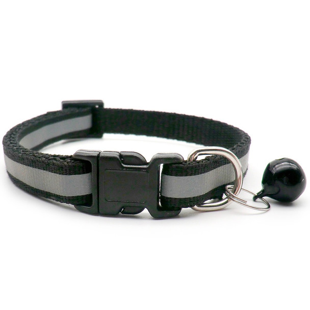Small Black Reflective Nylon Dog Collar