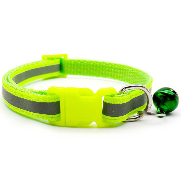 Small Bright Green Reflective Nylon Dog Collar