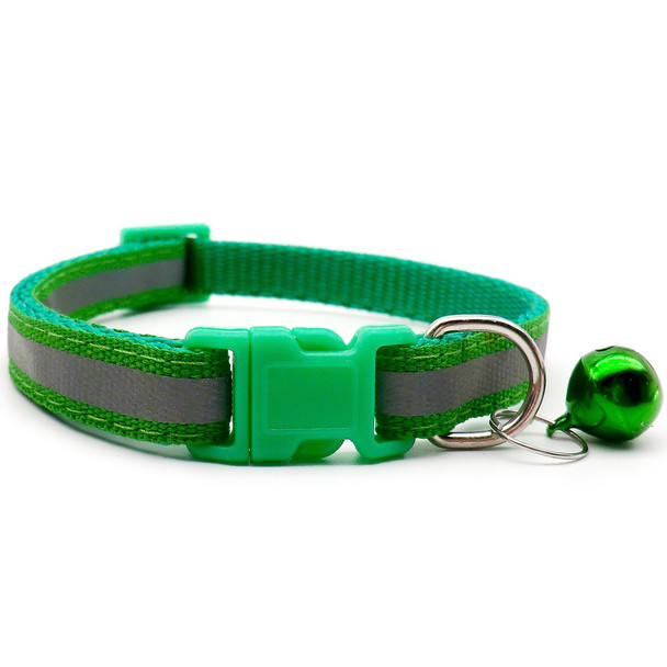 Small Green Reflective Nylon Dog Collar