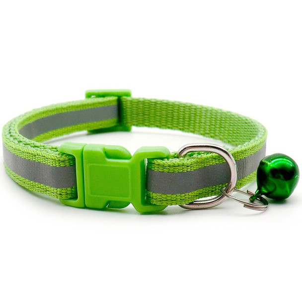 Small Lime Green Reflective Nylon Dog Collar