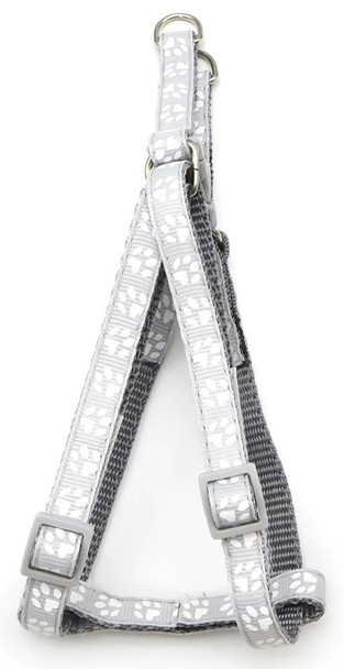 Small Grey Pawprint Nylon Dog Harness