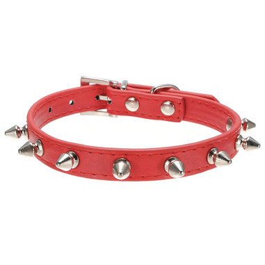 Christmas Jingle Bells Red Leather Dog Collar