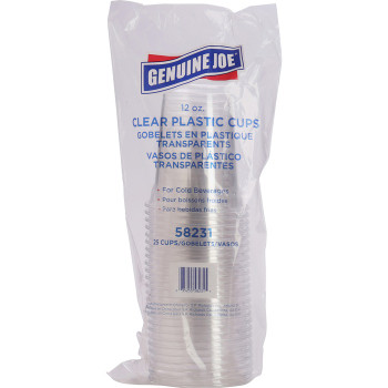Genuine Joe Clear Plastic Cups - 25 / Pack (GJO58231)
