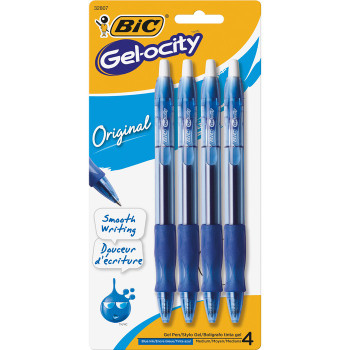 BIC Gel Retractable Pens - 4 / Pack (BICRLCP41BL)