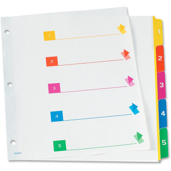 TOPS RapidX 5 & 8 Tab Super Colour Coded Dividers - 1 Set (OXFCR2135NSRD)