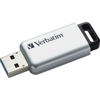 Verbatim 32GB Store'n' Go Secure Pro USB 3.0 Flash Drive with AES 256 Hardware Encryption - Silver - 1 Each (VER98665)