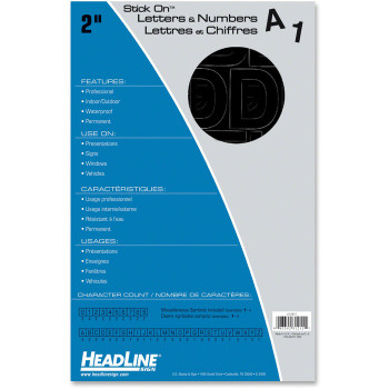 Headline Stick on Letters and Numbers - 1 Each (USS31211)