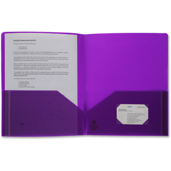 Business Source 2-pocket Poly Portfolio - 1 Each (BSN20879)