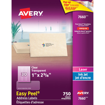 Avery Easy Peel Address Labels - 750 / Pack (AVE7660)