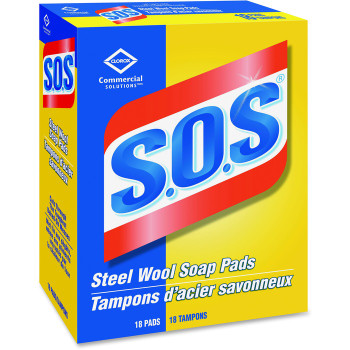 S.O.S Steel Wool Soap Pads - 18 / Box (CLO01177)