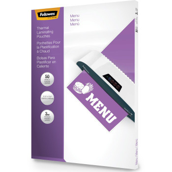 Fellowes Glossy Pouches - Menu, 3 mil, 50 pack - 50 / Pack (FEL52013)