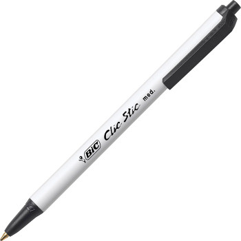BIC Clic Stic Retractable Ballpoint Pens - 12 / Dozen (BICCSM11BK)