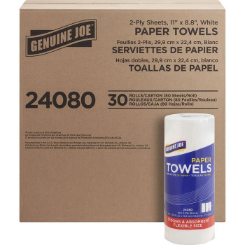 Genuine Joe 2-Ply Household Roll Paper Towels - 30 / Carton (GJO24080)