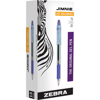 Zebra Pen Jimnie Soft Rubber Grip Gel Rollerball Pens (ZEB44120)