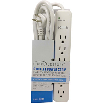 Compucessory 6-Outlet Power Strips - 1 Each (CCS55155)