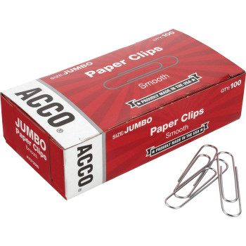 Acco Jumbo Paper Clips - 1000 / Box (ACC72580)